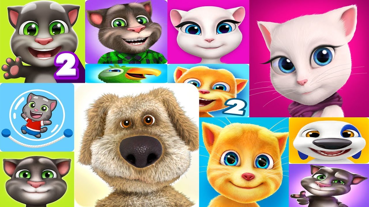 Talking Tom, Talking Ginger, Minha Talking Angela,Talking Tom 2