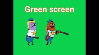 police hits green screen
