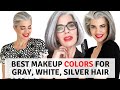 THE BEST MAKEUP COLORS FOR GRAY, WHITE & SILVER HAIR | Nikol Johnson