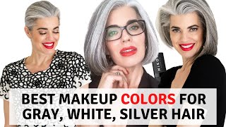 THE BEST MAKEUP COLORS FOR GRAY, WHITE & SILVER HAIR | Nikol Johnson