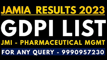 JAMIA MBA RESULTS 2023-24 | GDPI 2023-24 | JAMIA MBA PHARMACEUTICALS MANAGEMENT 2023-24 | DOCUMENTS