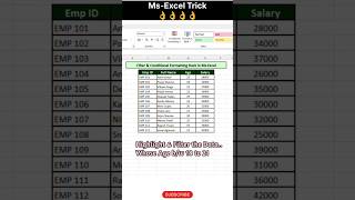 Filter & Conditional Formatting Hack in Ms-Excel😲#excel#exceltips#exceltutorial#excelhacks#exceltip