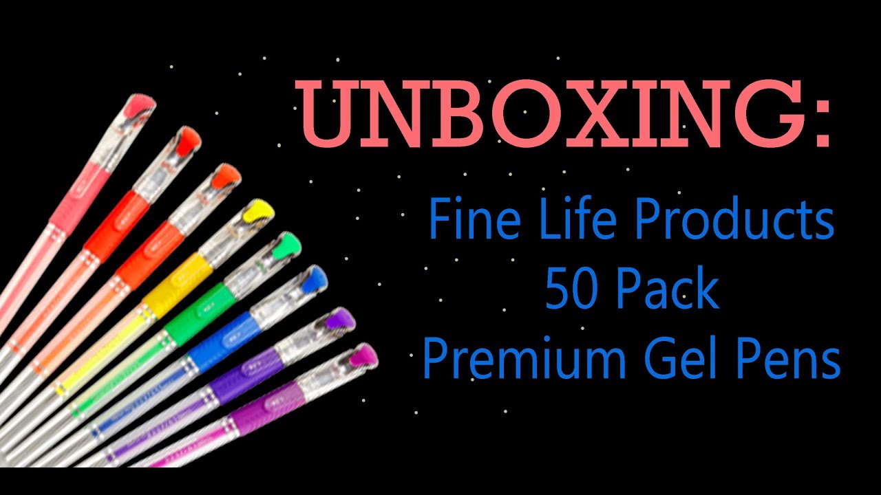 UNBOXING Gel Pens - FineLife Products 50-Pack Premium - YouTube