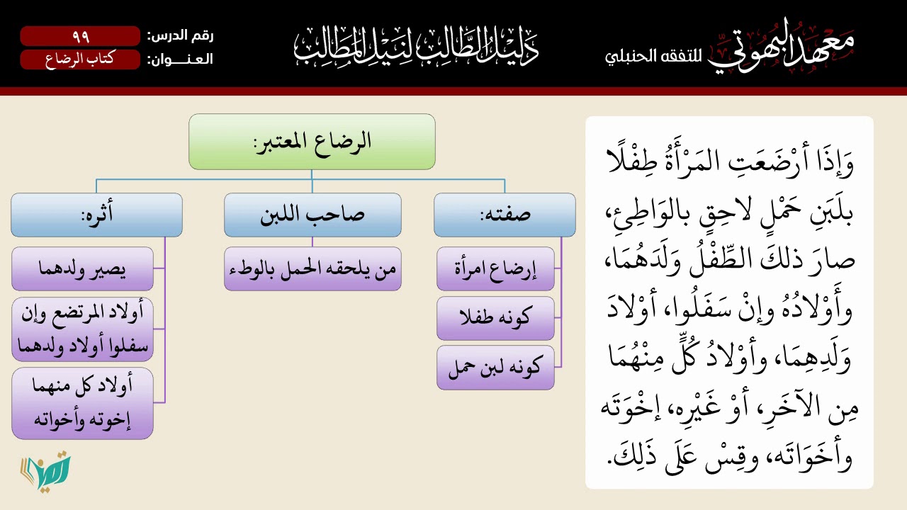 99 دليل الطالب: كتاب الرضاع