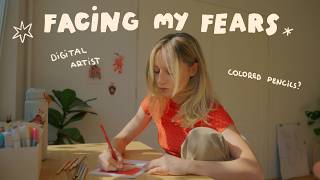 drawing characters with colored pencils ✶ escaping my fear of traditional art 🌷 studio vlog