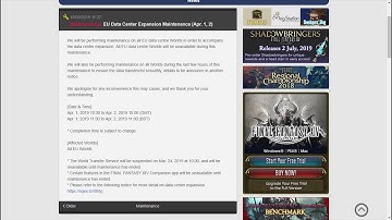 FFXIV: EU Datacenter Split Dates