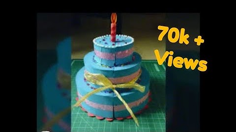 how to make paper cake for explosion box ||Tutorial open cake explosion box ||surprise inside