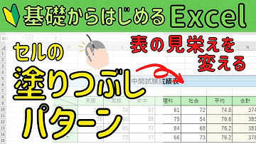 Excel【セルの塗りつぶしとパターン】表の見栄えが変わります！