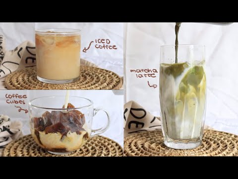 ☕️ How to make iced coffee and matcha latte at home: 5 ways 🍵 heyitsbey