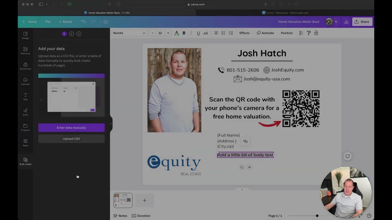 How to upload bulk mailing list to Canva