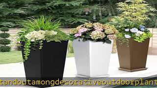 24-Inch Tall Planters Set of 2 for Outdoor and Indoor Use, Tapered Flower Pots with Drainage Tray,