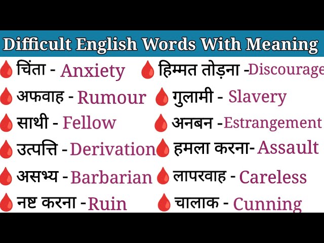 Hard English Words