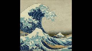 PIXEL ART COLOR - 葛飾北齋 Katsushika Hokusai 神奈川衝浪里 the Great Wave