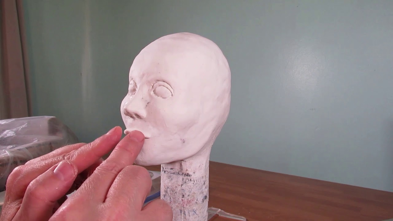 SCULPTING A HUMAN HEAD WITH SCULPEY AIR DRY CLAY 