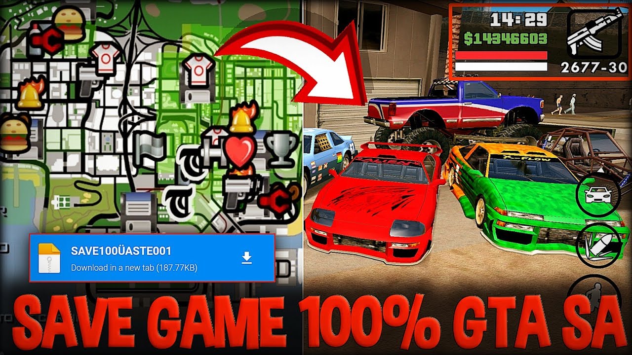 GTA San Andreas 100% Savegame for Android Mod 