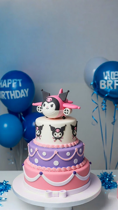 kue ulang tahun kuromi bagus, ada pesawatnya