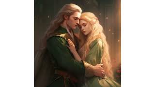 Elven couple, Elvish lovers, Elves are in love, Fae Elf Elfia Elven arts, Midjourney