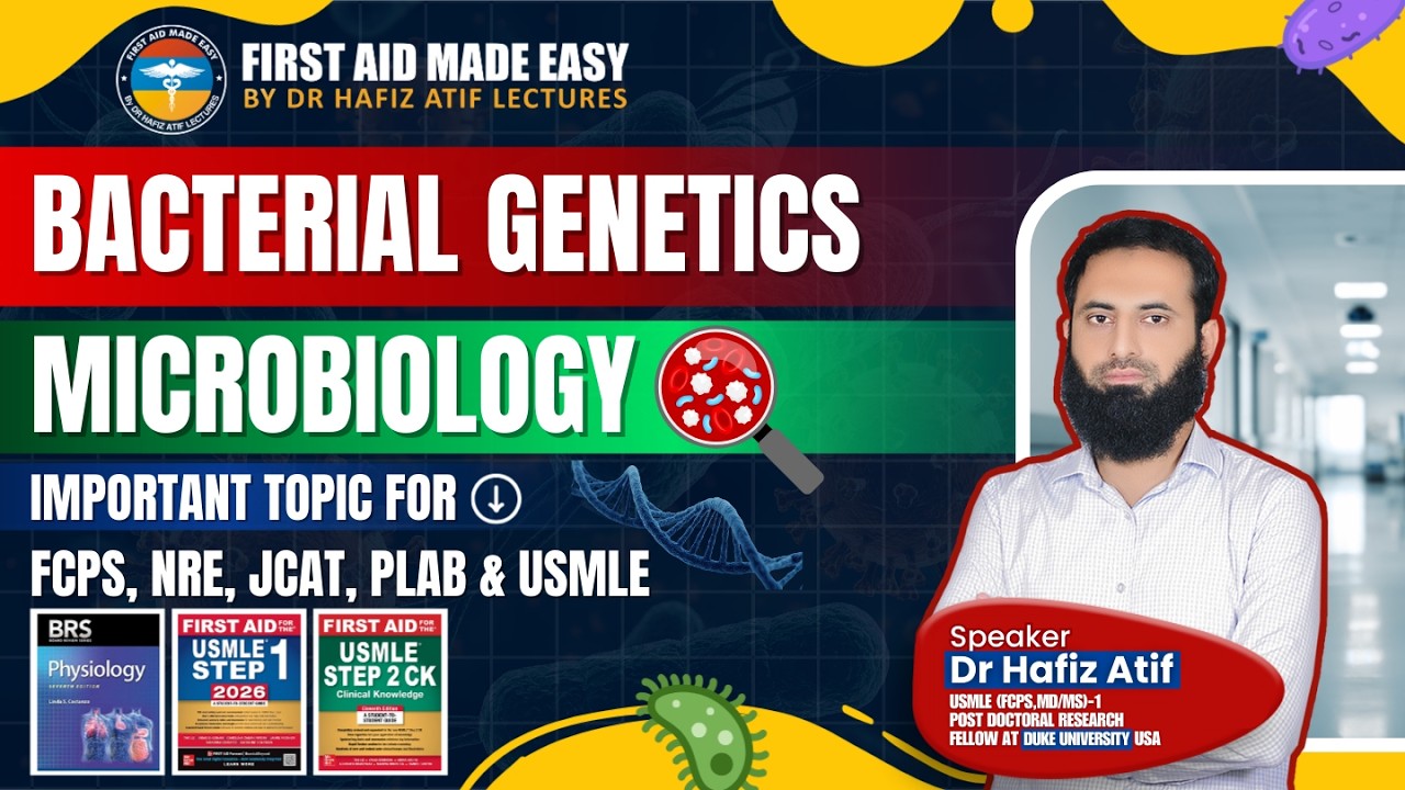 Bacterial Genetics Microbiology |Dr Hafiz Atif| High Yield Concepts| First Aid Made Easy Platform