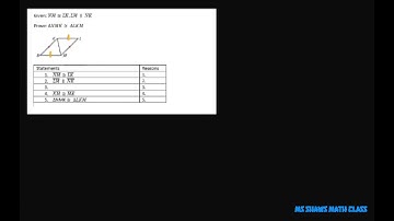 Prove triangles are congruent given parallel lines and congruent line segments. Two Column Proof