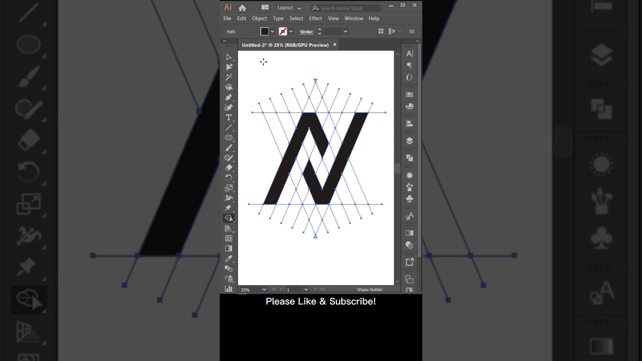How to make N logo in Adobe Illustrator 