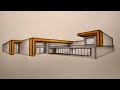 #011 - How to Draw a Modern House in 2-Point Perspective