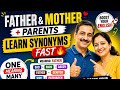 Father &amp; Mother + Parents Learn Synonyms Fast 🔥One Meaning Many Words |Boost Your English 🚀