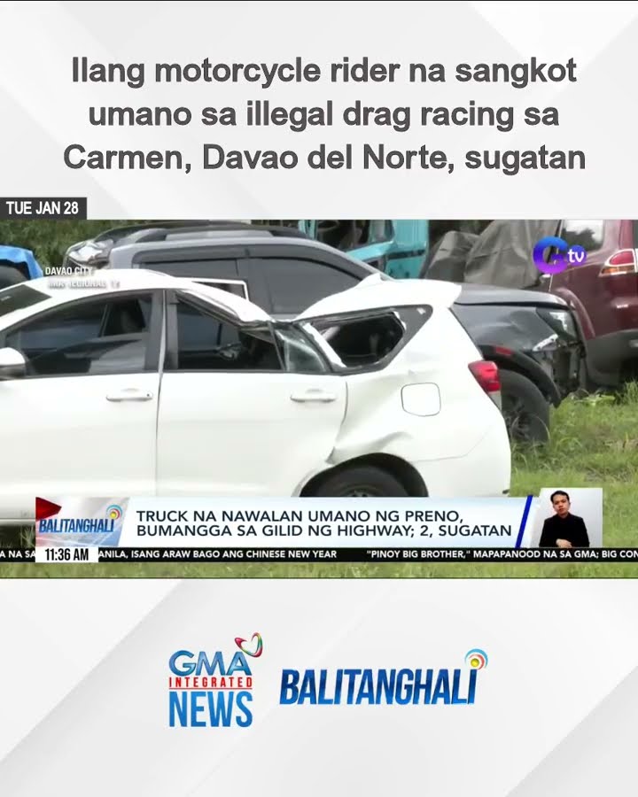 Ilang motorcycle rider na sangkot umano sa illegal drag racing, sugatan | Balitanghali