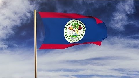 4K Belize flag waving in the wind. Green screen, alpha matte. Loopable animation Stock video