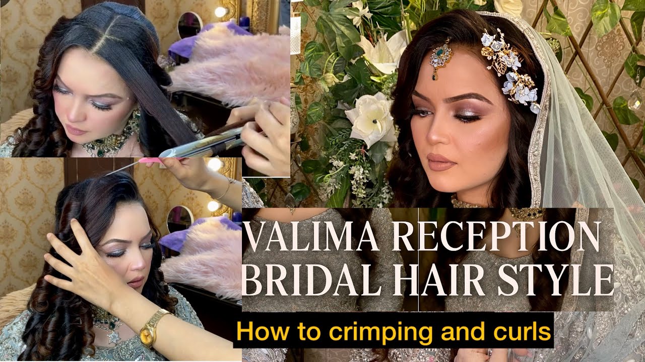 Элегантная свадебная прическа для Валимы | Мягкие локоны с цветочным украшением | Макияж Наджи Шакил