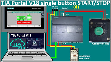 TIA Portal V18| PLC S7-1200| Single push button programming for control contactor 4th method