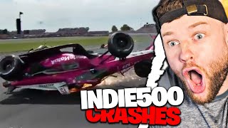 REACTING TO ABSOLUTELY INSANE INDY 500 CRASHES...
