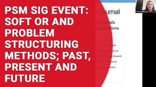 PSM SIG Event: Soft OR and Problem Structuring Methods; Past, Present and Future screenshot 1