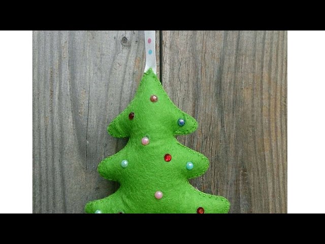 DIY Christmas Tree Ornaments (felt snowman and reindeer) 