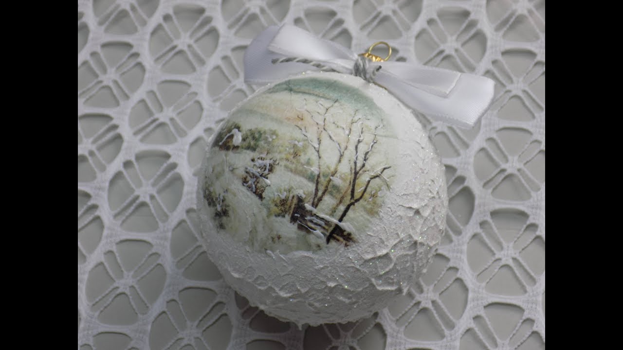 Bombka z pastą strukturalną/TUTORIAL - decoupage!!!