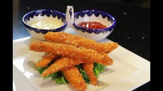 اصابع الدجاج المقرمشة وبنفس طريقة المطاعم sesame chicken fingers