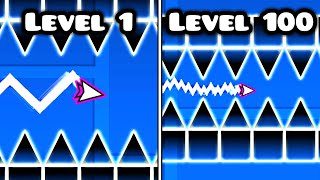 Playing 100 Levels of Difficulty In Geometry Dash!