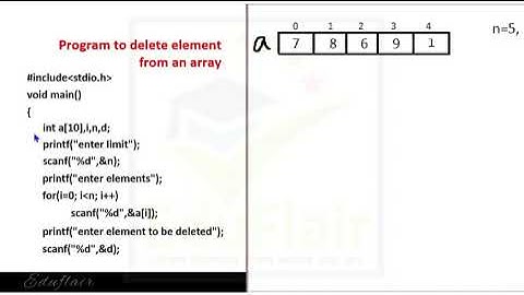 Program for deleting element from array in C