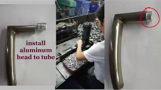 Add aluminum head into door handle tube