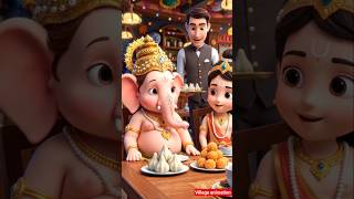 A Aai dev bappa aale#trending#song #shorts #animation #status #Lord Ganesha hotel me modak khaye