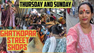 Saree Market at Ghatkopar West.Thursday and Sunday saree market.Streetshopping vlog.