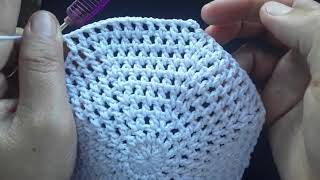 Part A || Cara Merajut Bagian Atas  Peci Kilat Super Cepat, Hemat Benang || Crochet moslem hat