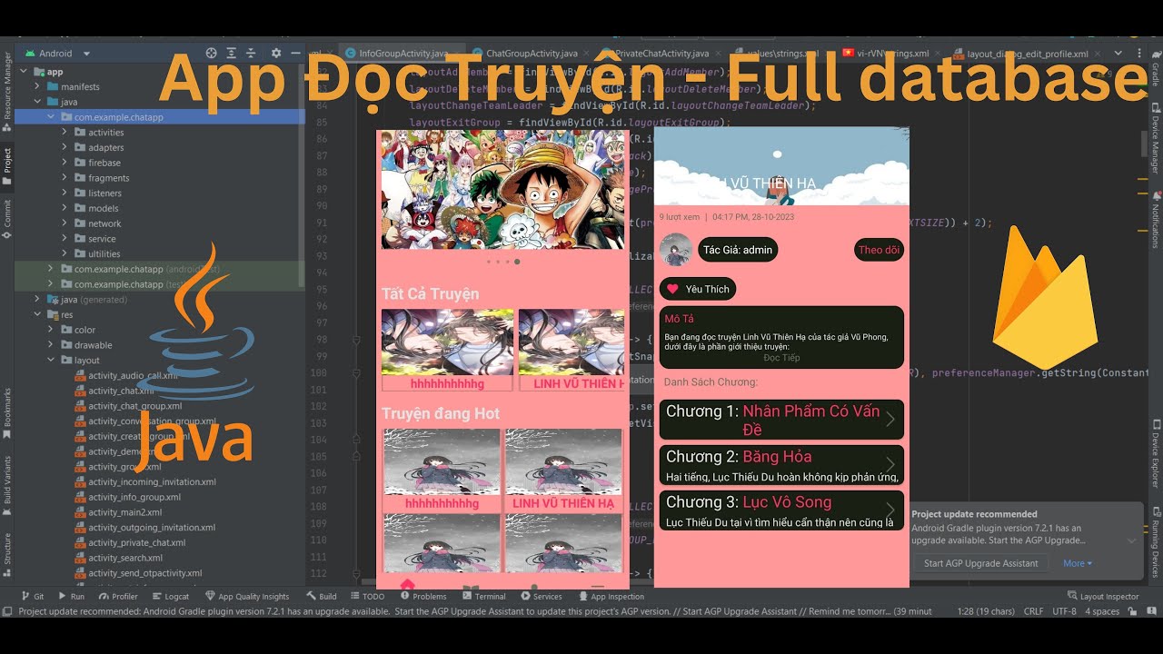 Chia Sẻ Code Ứng dụng Đọc Truyện | Ngôn ngữ Java kết nối database ...