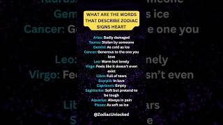 Which One Are You  Words That Describe Every Zodiac Sign Heart #zodiac #astrology #horoscope #tarot
