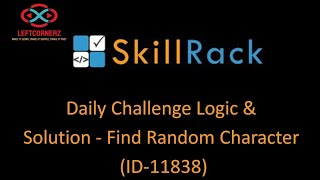 skillrack daily challenge logic and solution - find random character(19-11-2020) [id -11838]