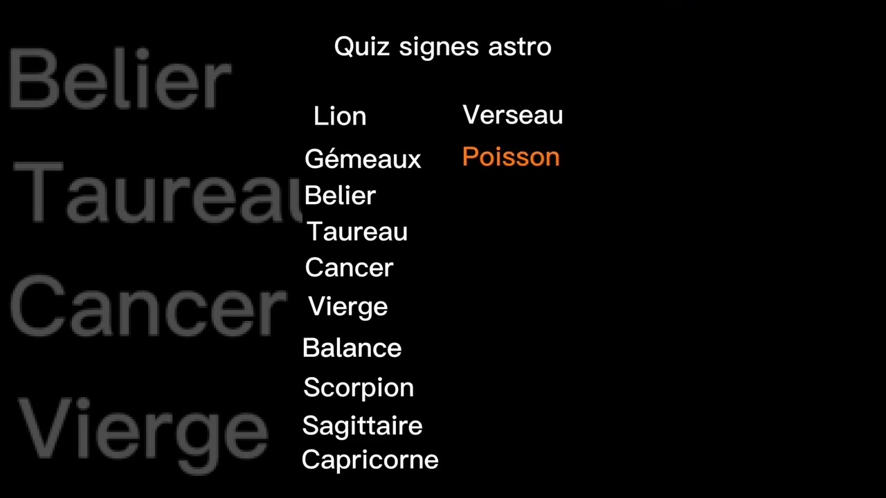 Quiz Sur Les Signes Astrologiques