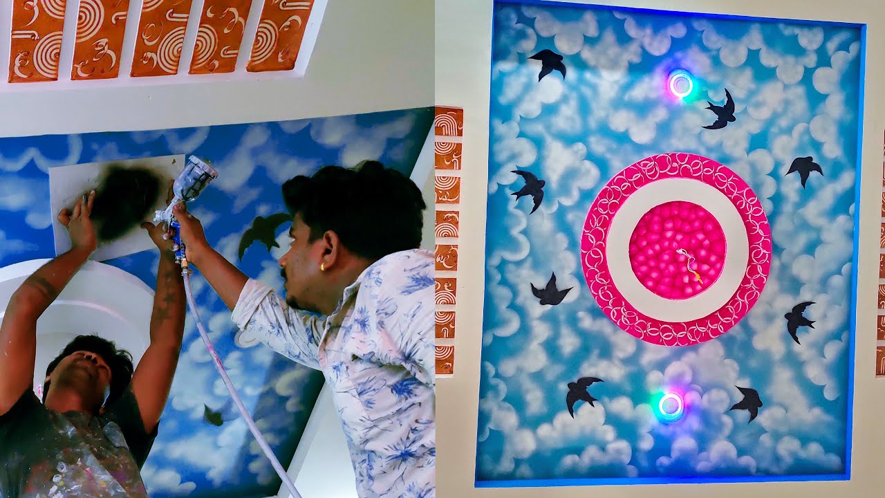 How To Ceiling Sky Design Clouds In A Blue Sky Youtube
