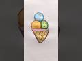 How to Colour Icecream 🍨🍦 for Kids #viral #drawing #cricket #kids #youtubeshorts #trending #bhoot