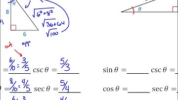 Algebra 2: Section 9.1A - Right Triangle Trigonometry - Finding Ratios and Sides