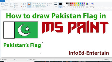 How to draw Pakistan Flag in MS Paint | Learn Microsoft Paint | simple drawing for kids
