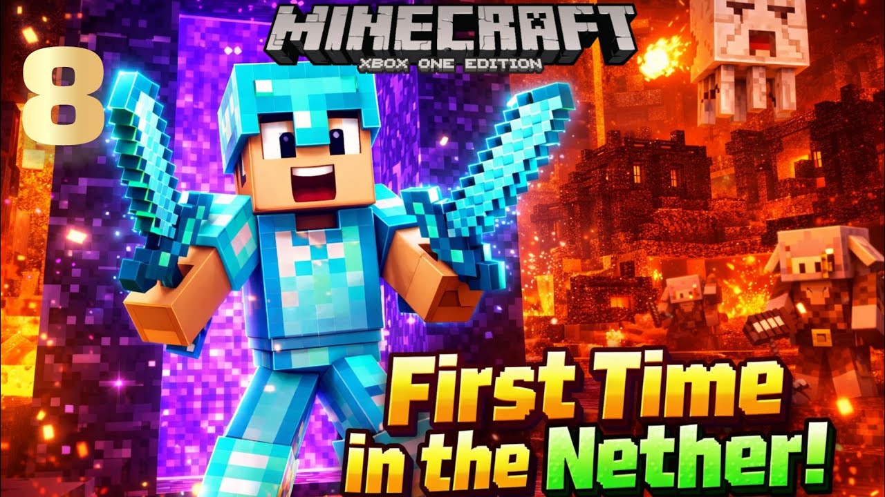 First Time in the Nether! Diamond Gear & Enchanting My Tools 🧪✨ | Minecraft Survival Episode